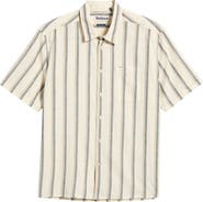 Barbour Barkend Stripe Summer Short Sleeve Cotton & Linen Button-Up Shirt