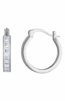 FUZION CREATIONS Cubic Zirconia Hoop Earrings