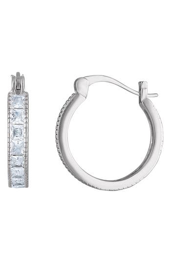 Fuzion Creations Cubic Zirconia Hoop Earrings In Silver
