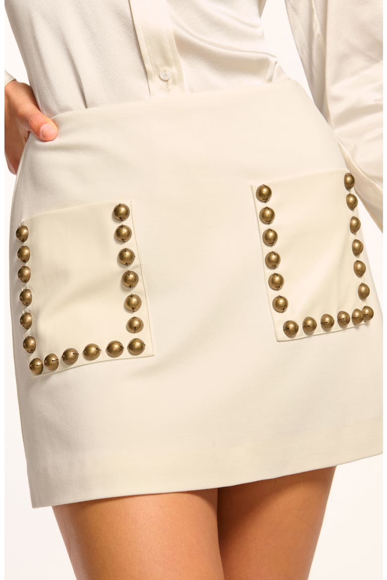Deidre Embellished Miniskirt, Alternate, color, WINTER WHITE PONTE