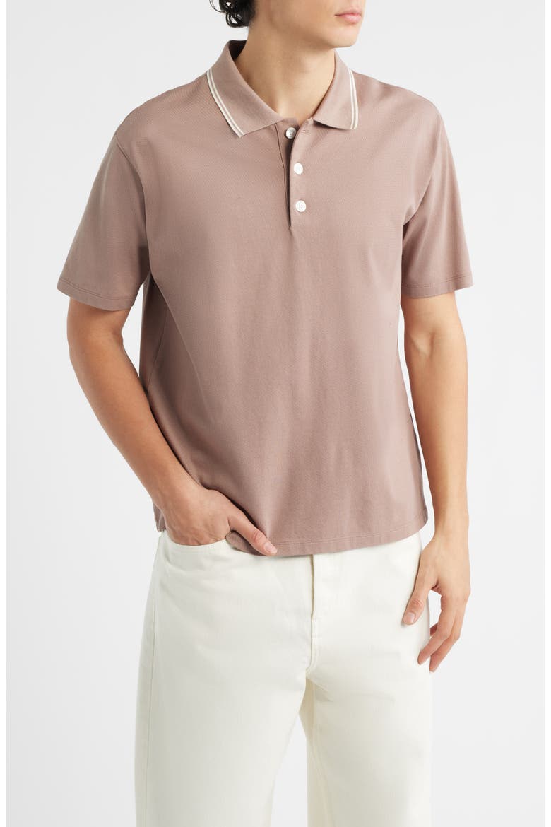 Cotton Pique Polo, Main, color, SMOKY MAUVE
