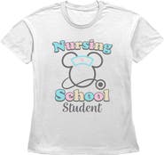 Minnie Mouse Women's Nursing School Student Short Sleeve Straight Fit T-Shirt