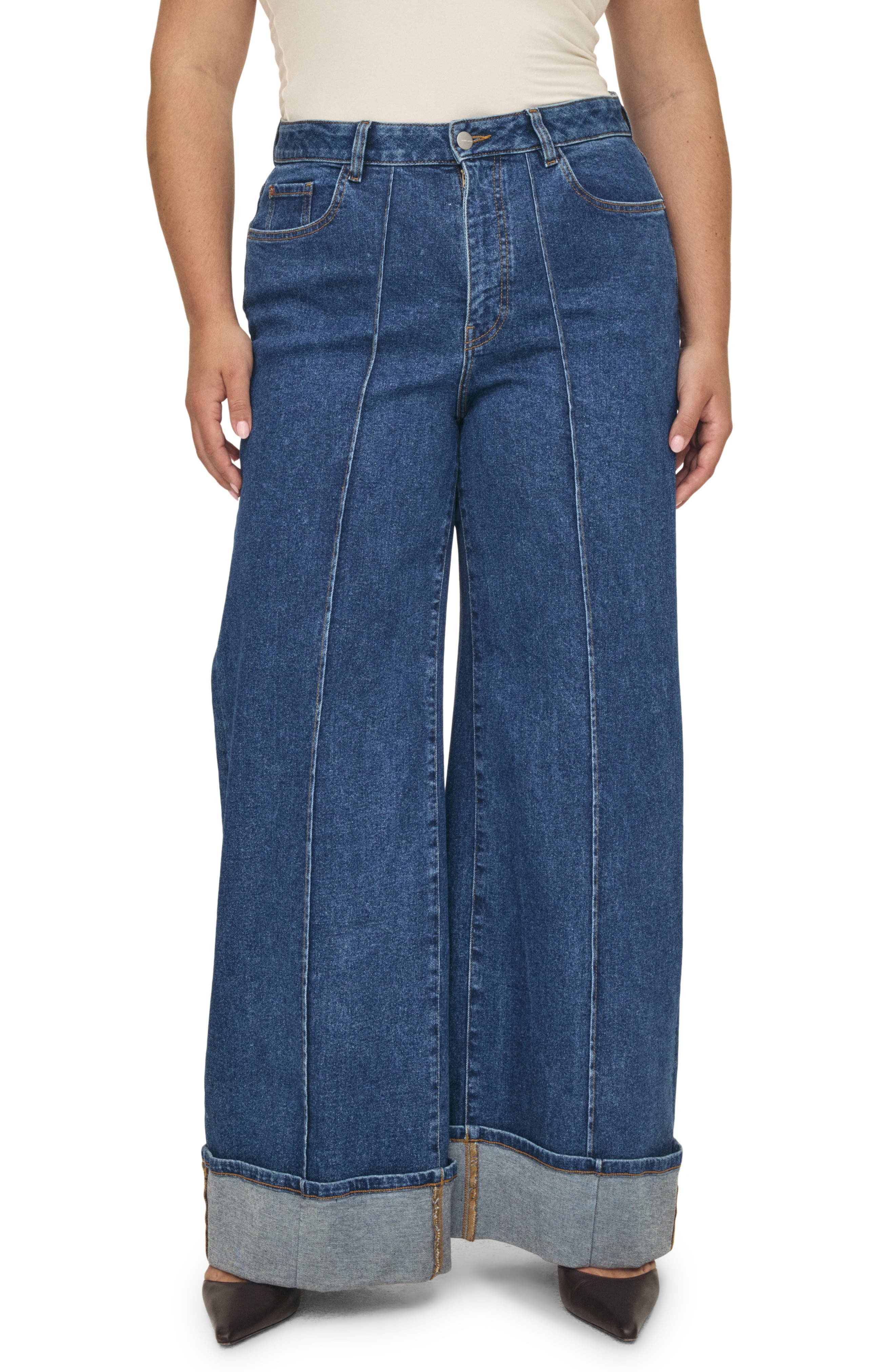 WARP & WEFT WARP+WEFT NCE HIGH WAIST WIDE LEG JEANS