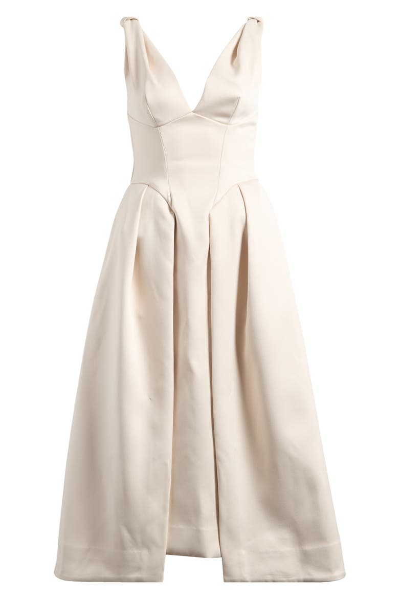 Paloma Sleeveless Satin Gown, Alternate, color, VINTAGE CREAM