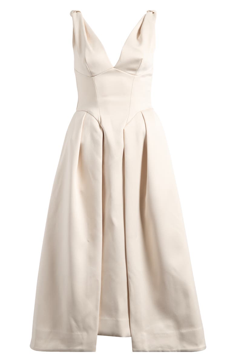 HOUSE OF CB Paloma Sleeveless Satin Gown, Alternate, color, Vintage Cream