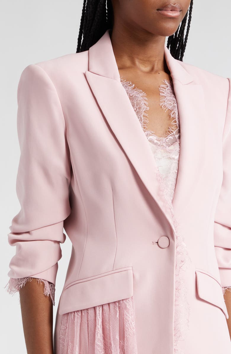 Cinq à Sept Keeves Cascading Lace Trim Blazer, Alternate, color, 