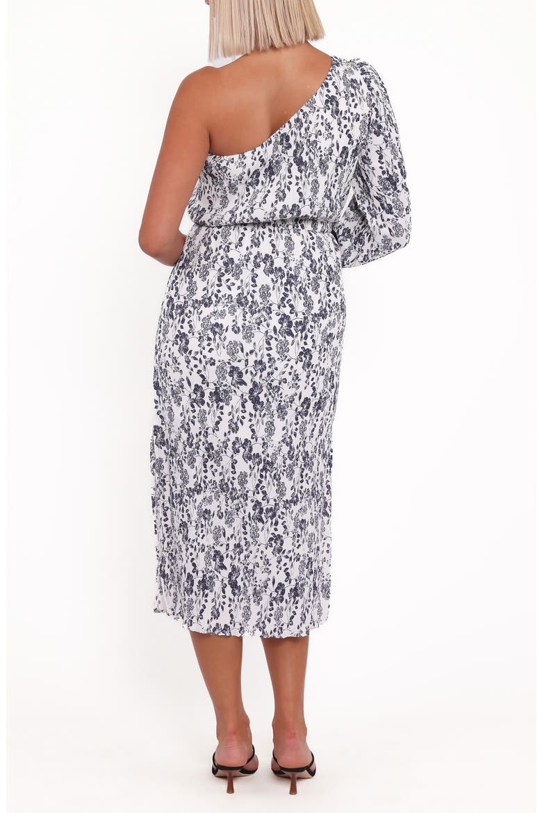 Pontee One-Shoulder Pleated Maxi Dress, Alternate, color, NAVY FLORAL
