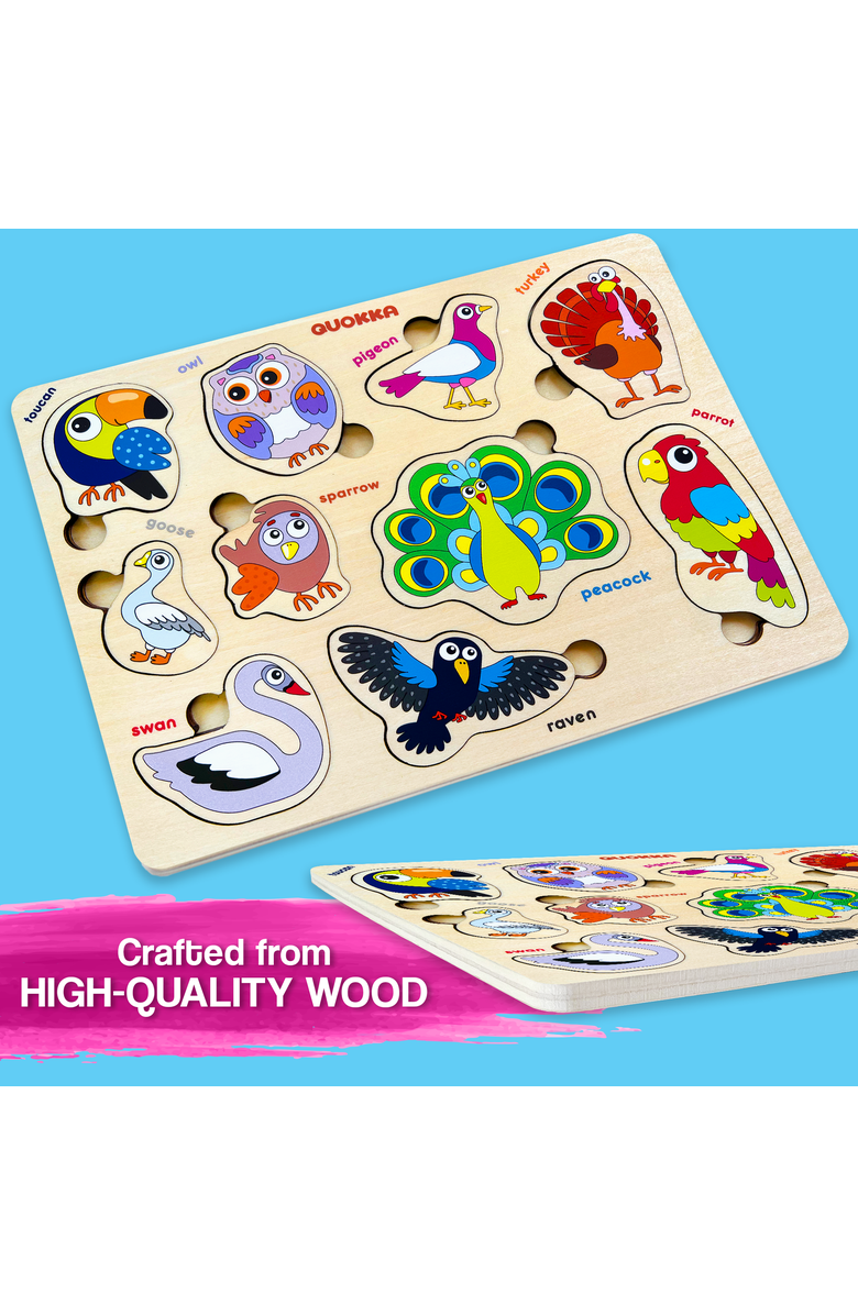 Quokka Wooden Puzzle Set for Toddlers - Educational Puzzles, Alternate, color, Birds