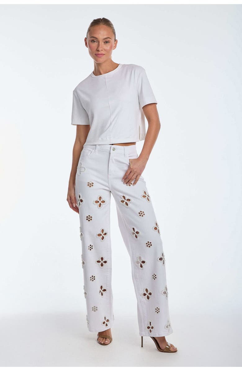 The Noli Shop Kaia Pearl High Rise Jean, Alternate, color, White