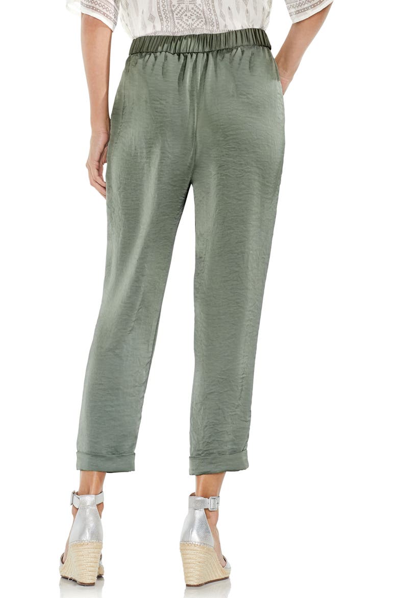 Hammered Satin Crop Jogger Pants, Alternate, color, CAMO GREEN