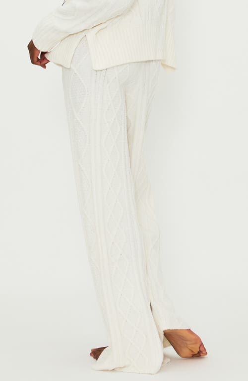 Beach Riot Rayne Cable Knit Pants In Cream Cable