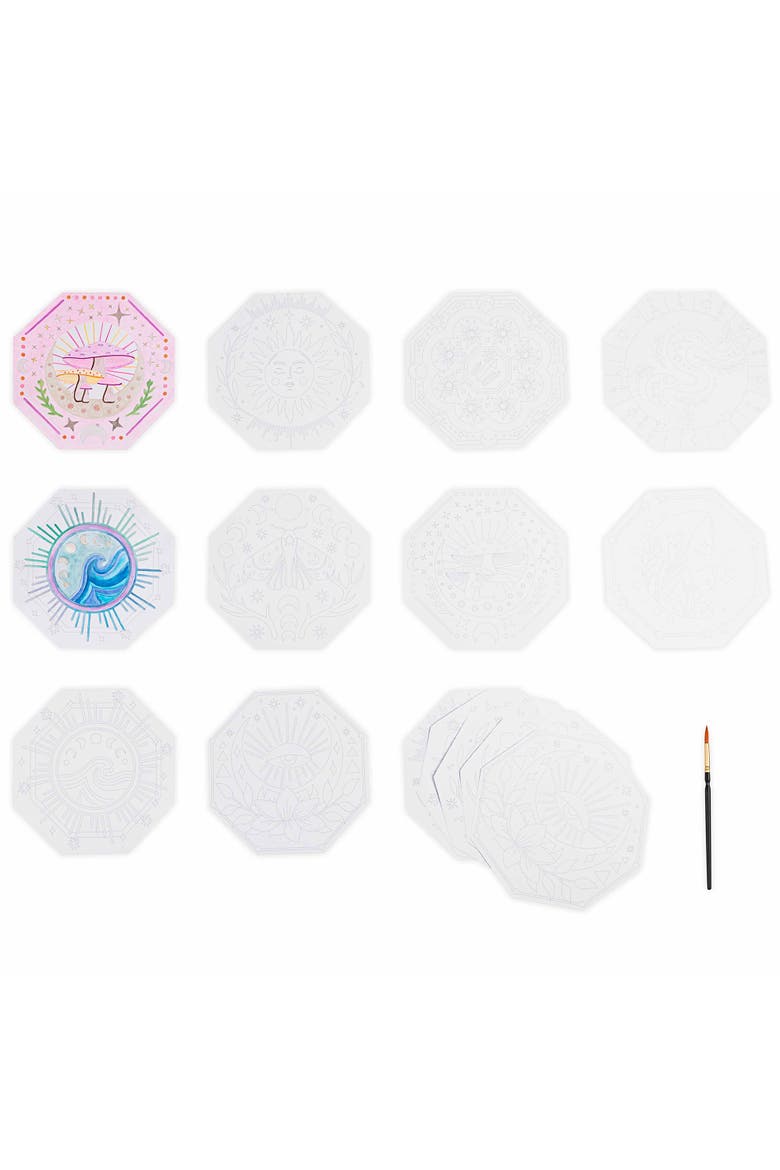 Mixed Media Coloring Pad, Octagon, 24 Shaped Sheets, Alternate, color, Multicolored