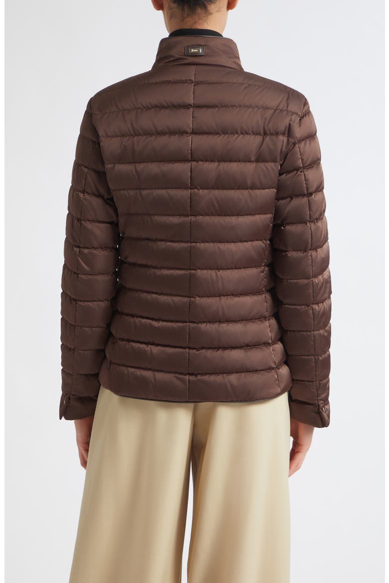 Sateen Quilted Down & Feather Blazer, Alternate, color, DARK BROWN