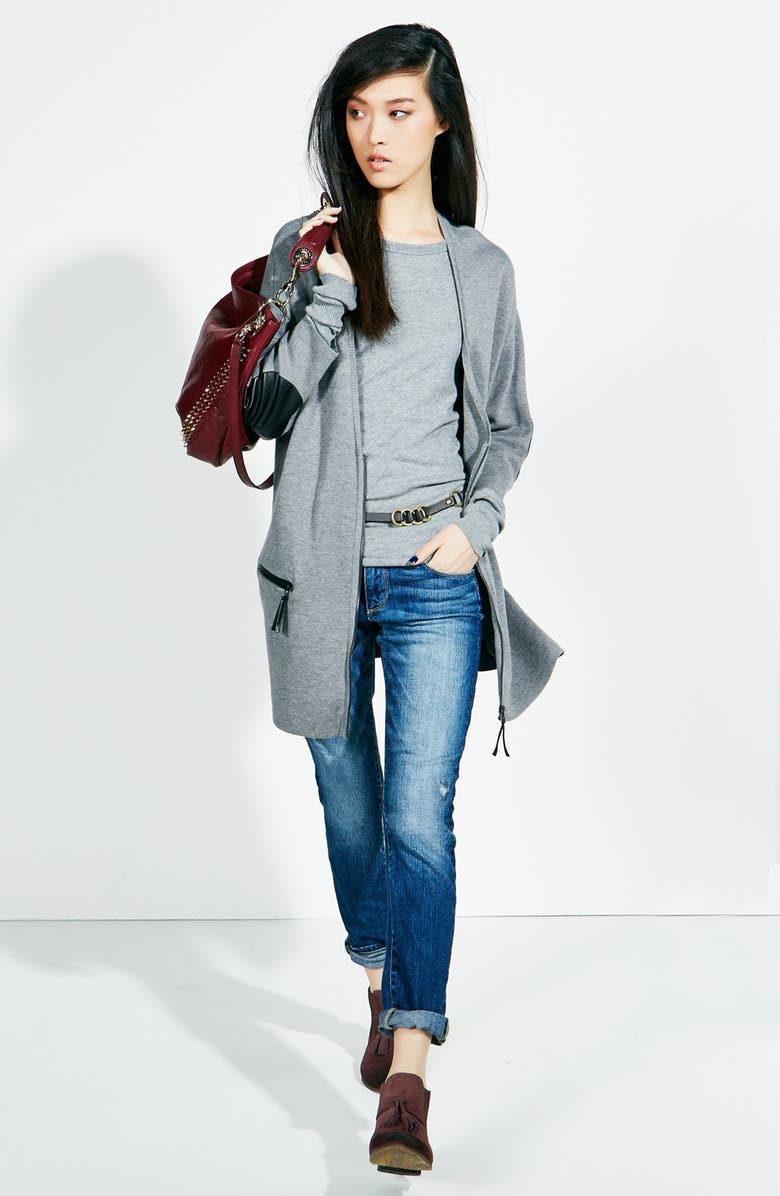 Nordstrom Faux Leather Trim Topper, Alternate, color, 