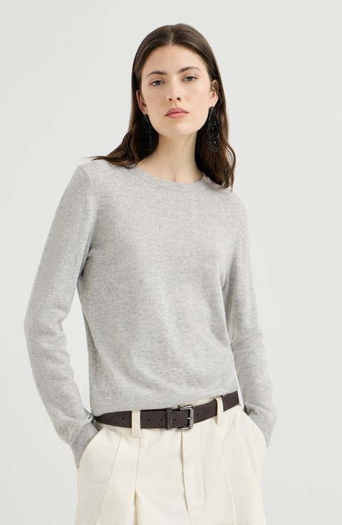 Cashmere sweater with monili