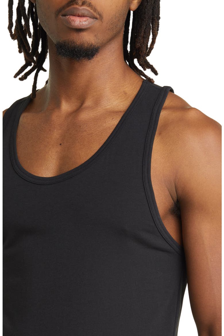 Men's 2-Pack Dri-FIT Stretch Cotton Tanks, Alternate, color, BLACK