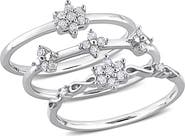 DELMAR Set Of 3 Floral Diamond Rings - 0.24ct.