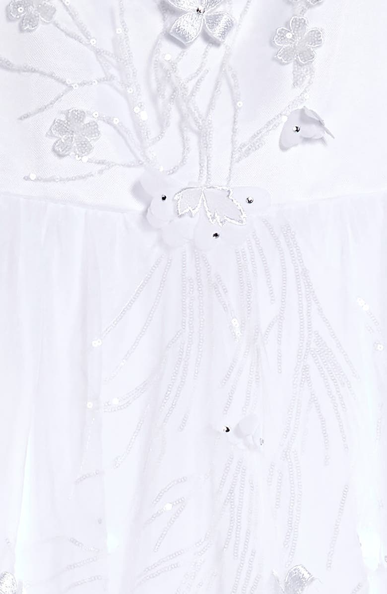 Us Angels Floral Cascade Tulle First Communion Dress, Alternate, color, White