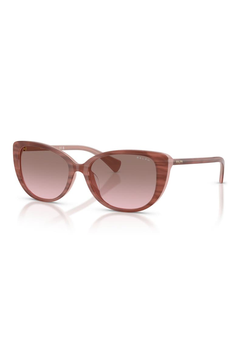 56mm Gradient Butterfly Sunglasses, Alternate, color, STRIPED PINK MILKY PINK VIOLET