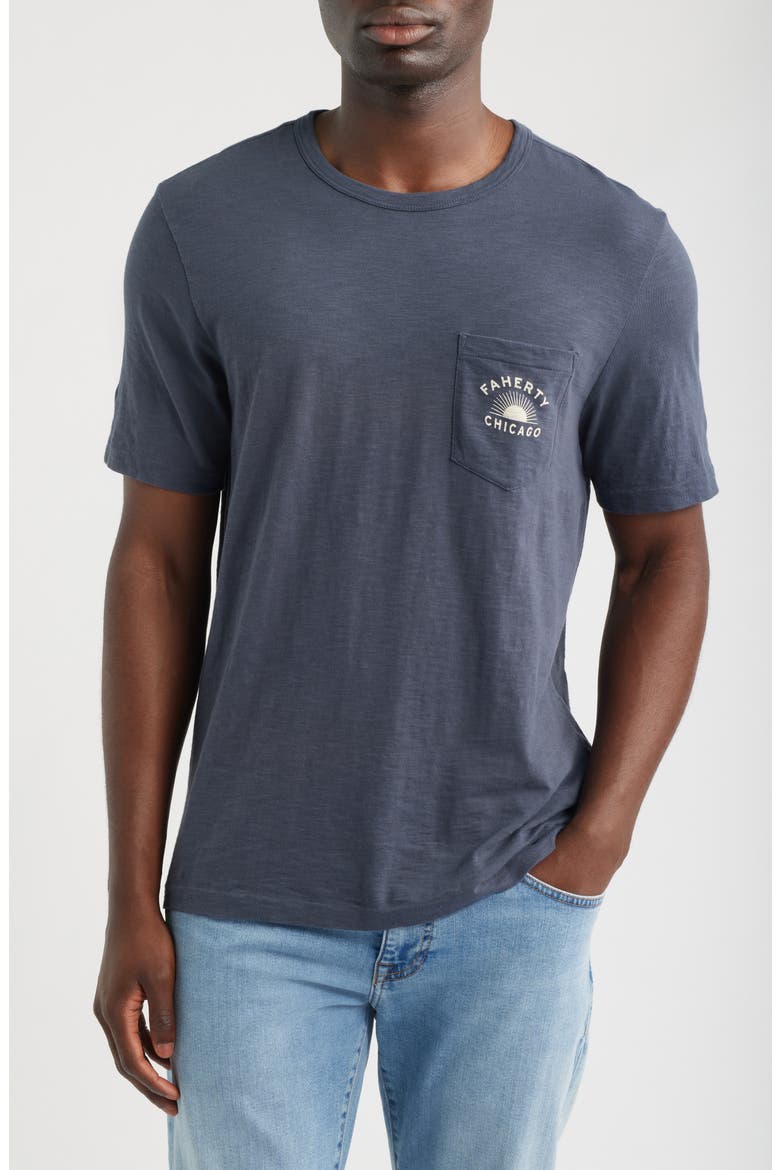 Sunwashed Chicago Graphic Pocket T-Shirt, Main, color, DUNE NAVY