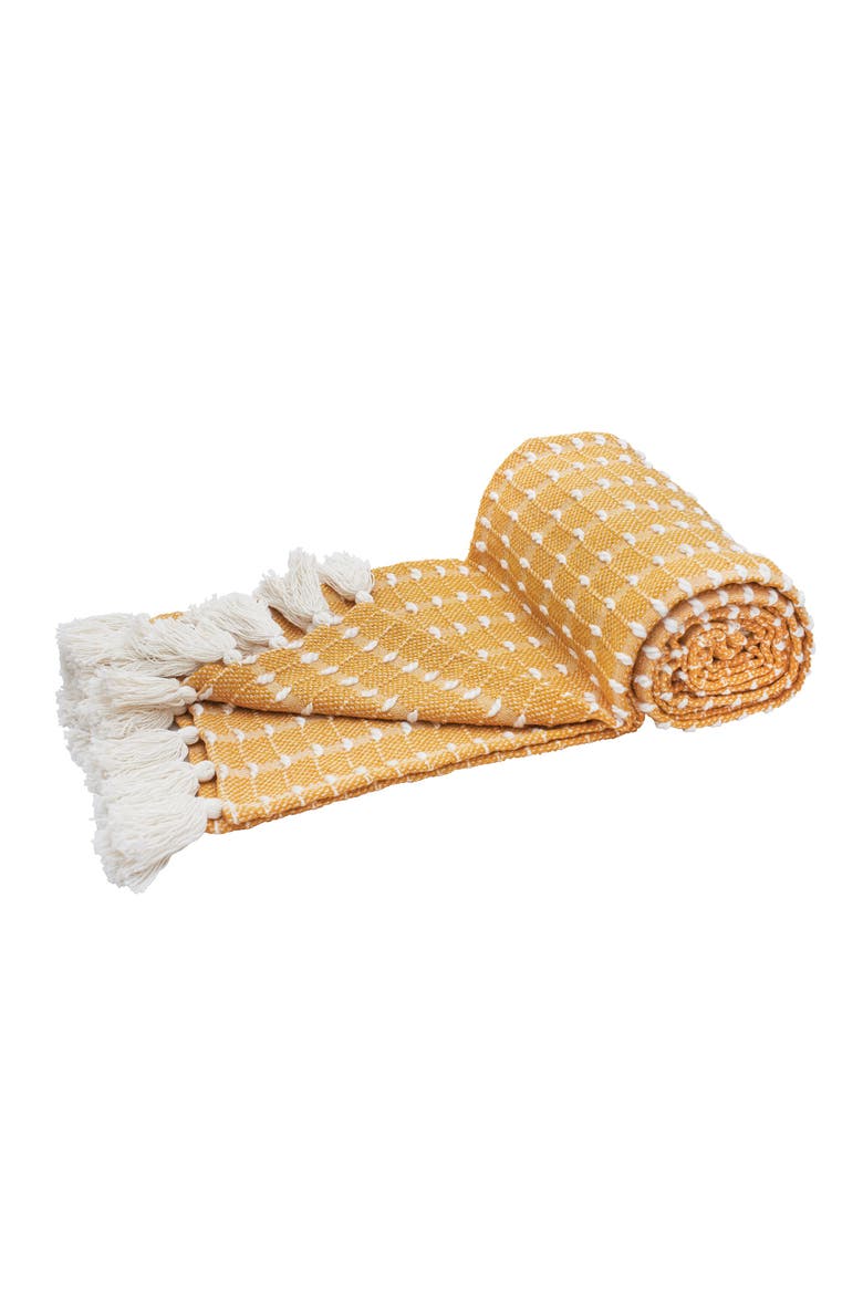 50" x 60" Riley Woven Throw, Main, color, Yellow