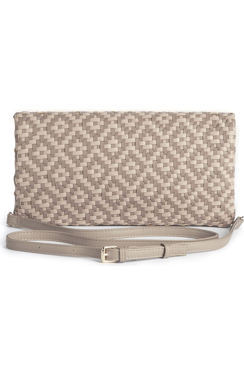 Sole Society Lisbeth Weave Foldover Clutch, Alternate, color, Nude Combo