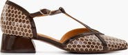 Chie Mihara Geometric print patent leather Buckle Pump