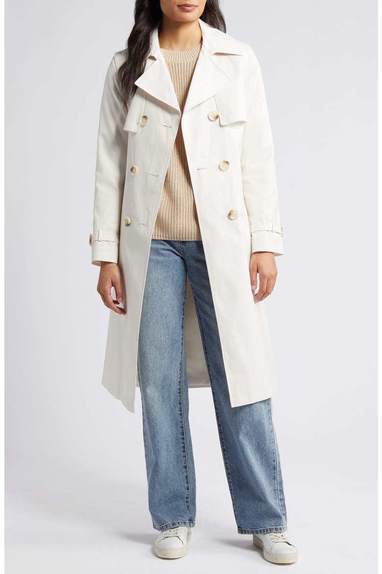 Corduroy Contrast Trench Coat, Alternate, color, LINEN