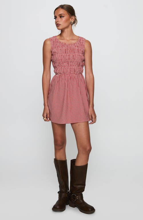 Princess Polly Winxie Shirred Sleeveless Minidress In Red