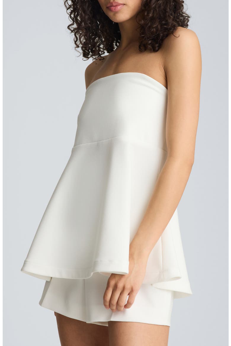 Strapless Peplum Top, Alternate, color, PURE WHITE