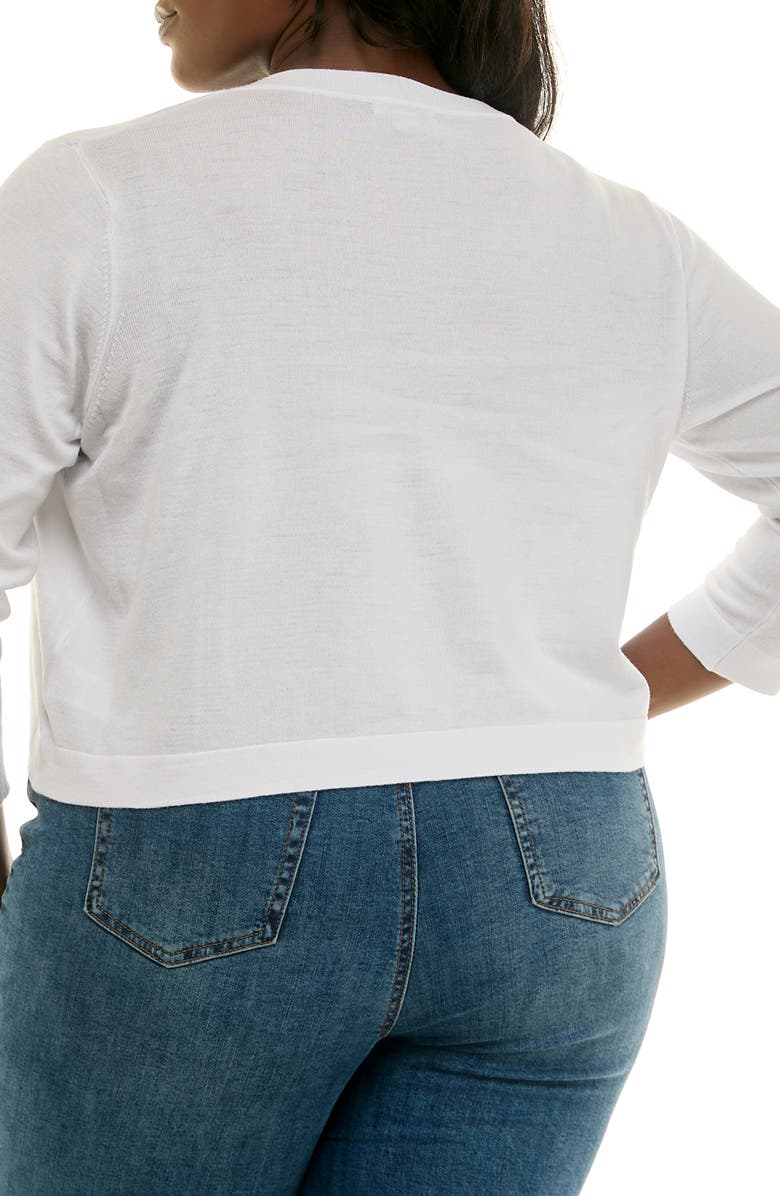 Nina Leonard Embellished Cardigan, Alternate, color, White