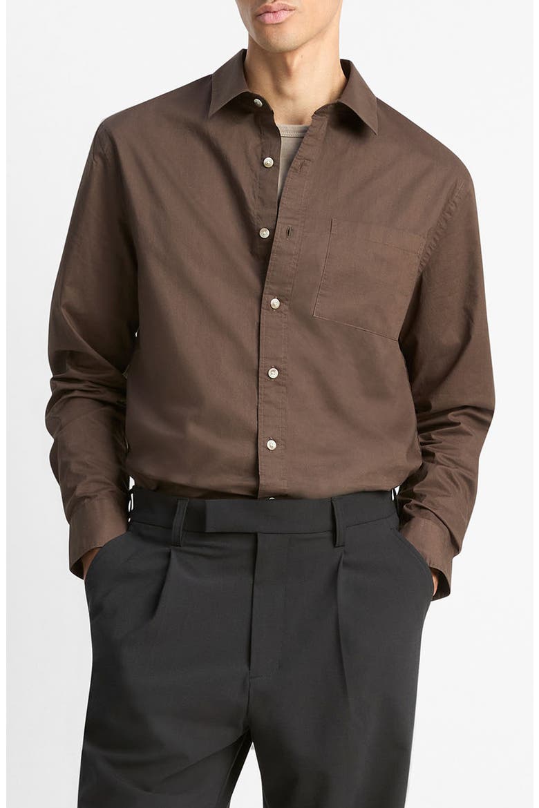 Cotton Poplin Button-Up Shirt, Main, color, DARK DOWNTOWN