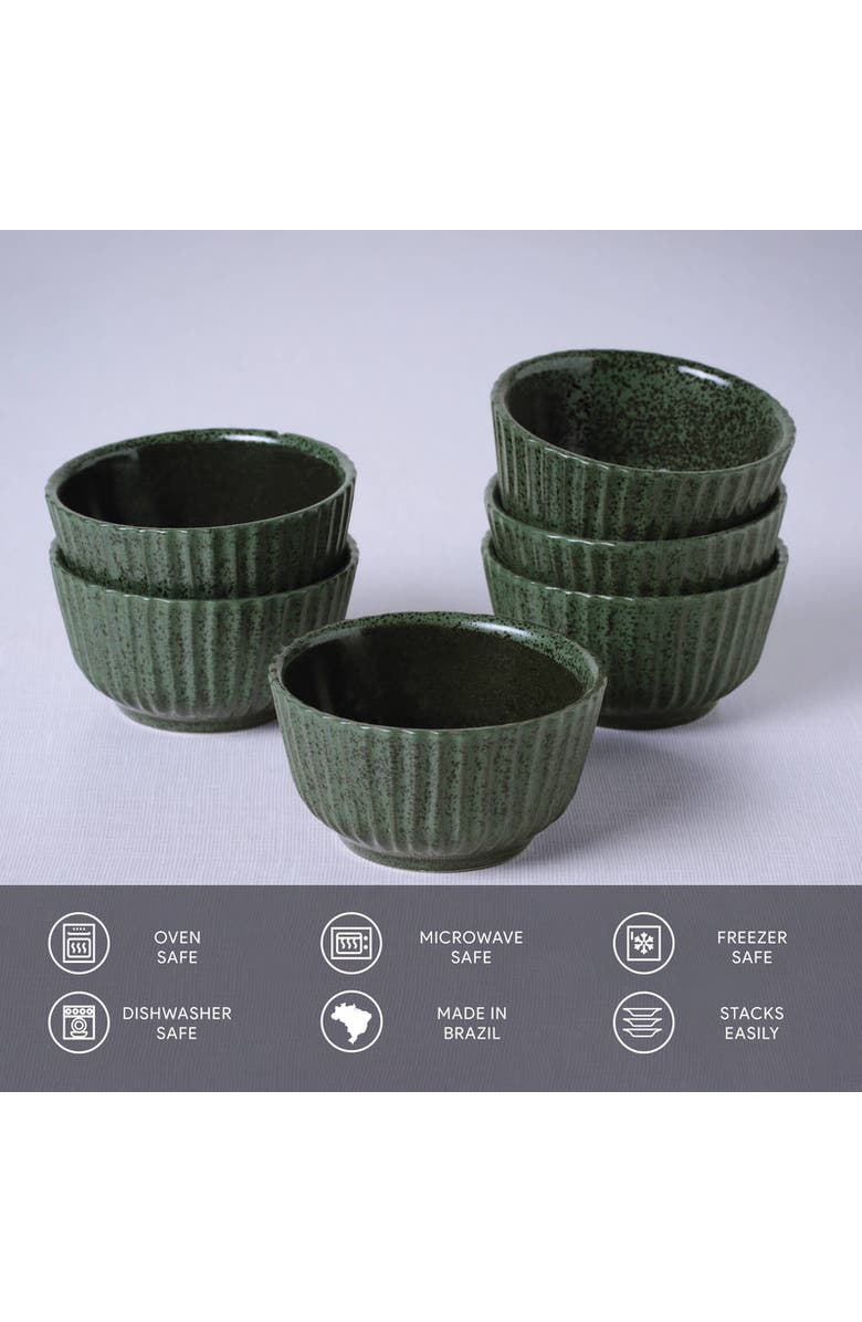 Porto Brasil Linhas Ramekin Set of 6, Alternate, color, Greenery