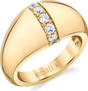 Michael M Orb Diamond Split Signet Ring