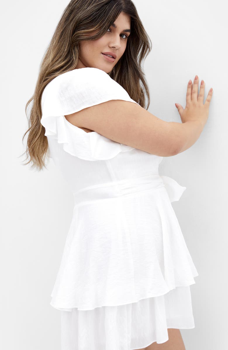 City Chic Sunny Ruffle Romper, Alternate, color, 