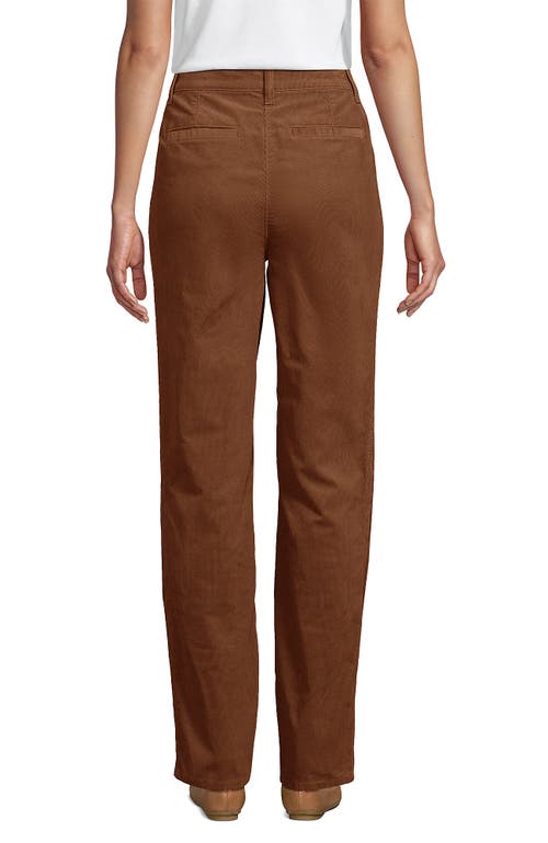 Lands' End Corduroy High Rise Rail Straight Leg Pants In Brown