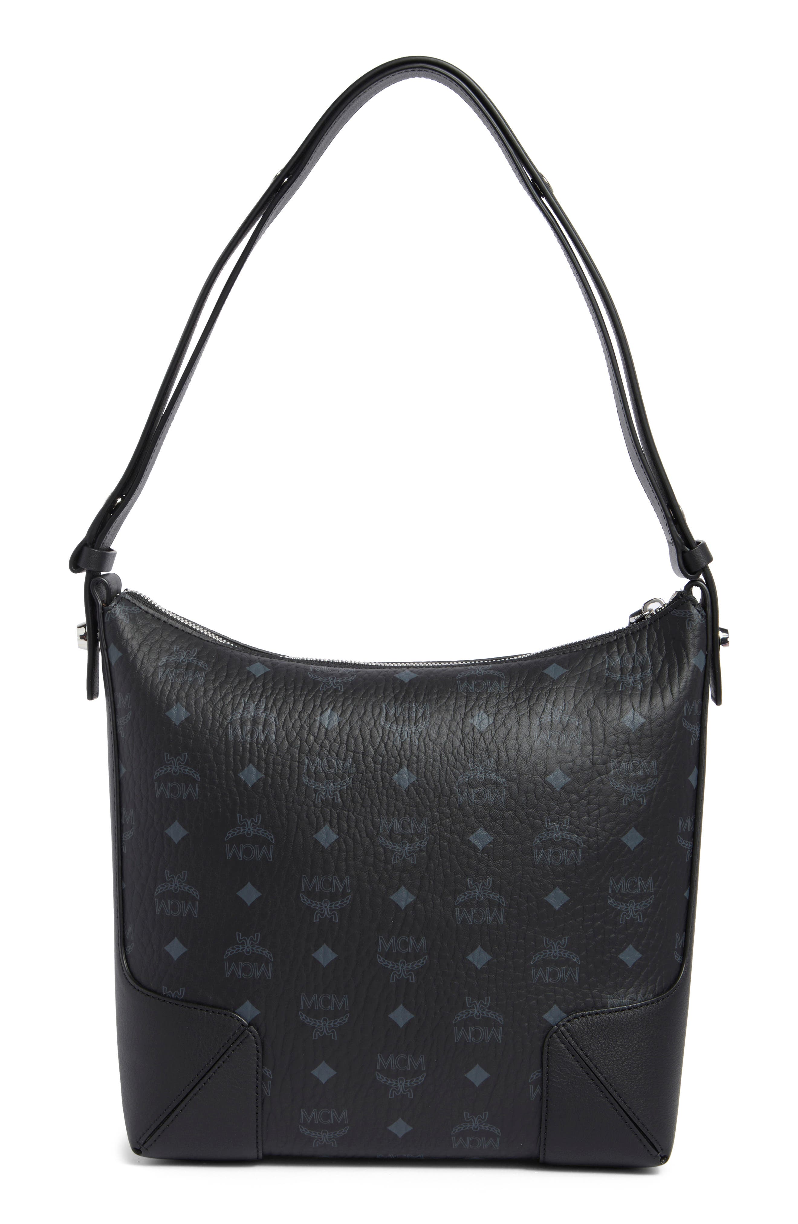 MCM Klara Visetos Medium Coated Canvas Hobo Bag, Alternate, color, 