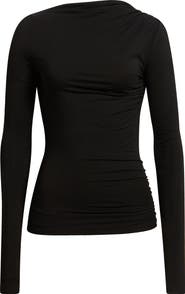 ARTLESS FOREVER Romy Ruched Open Back Stretch Jersey Top