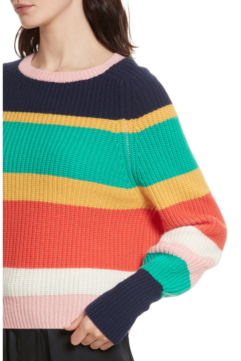Haady Stripe Wool & Cashmere Sweater, Alternate, color, MULTI STRIPE