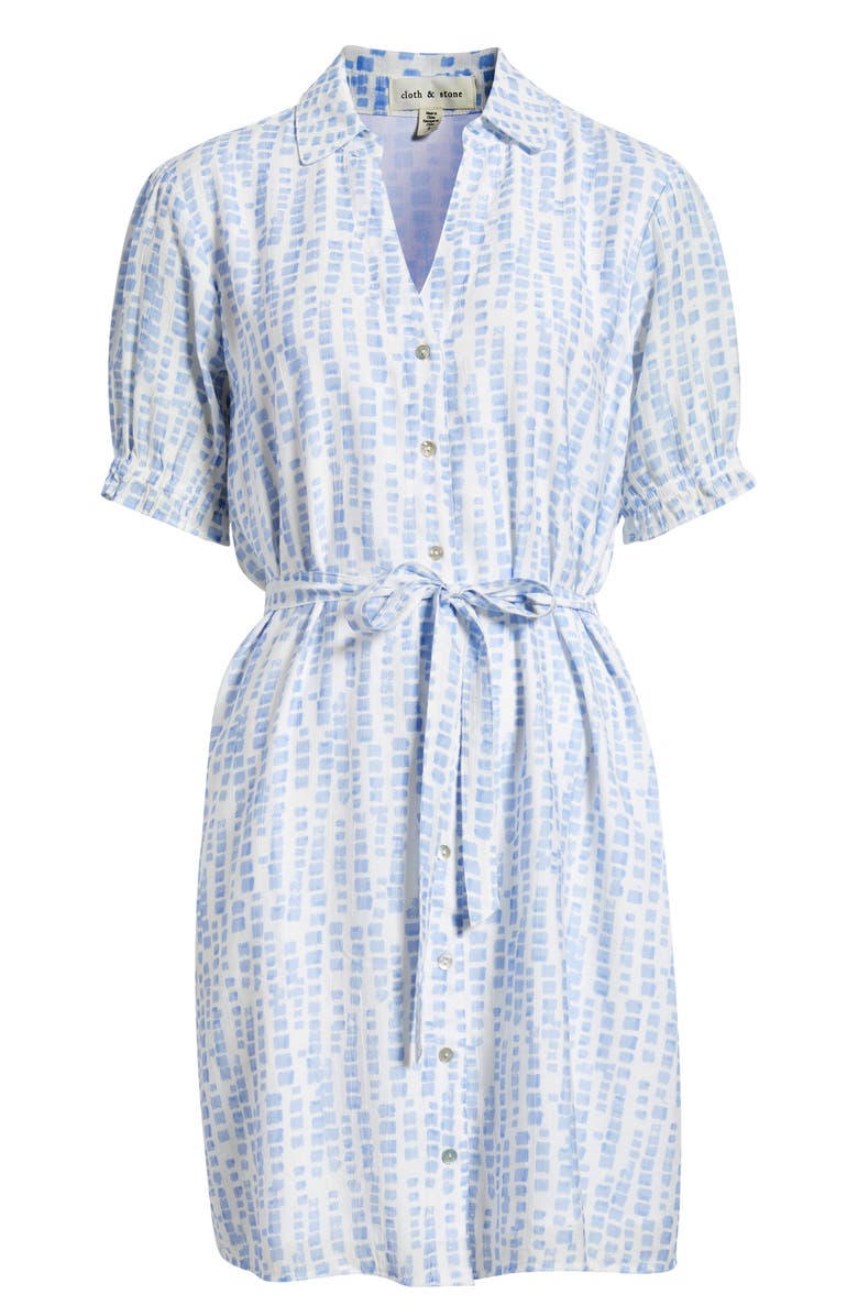 Cloth & Stone Block Print Belted Minidress, Alternate, color, Saltwater Blocks