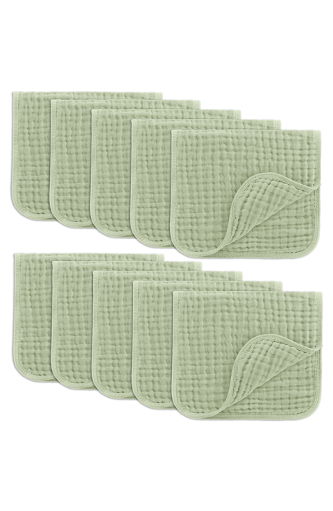 Muslin Burp Cloths - Pack of 10