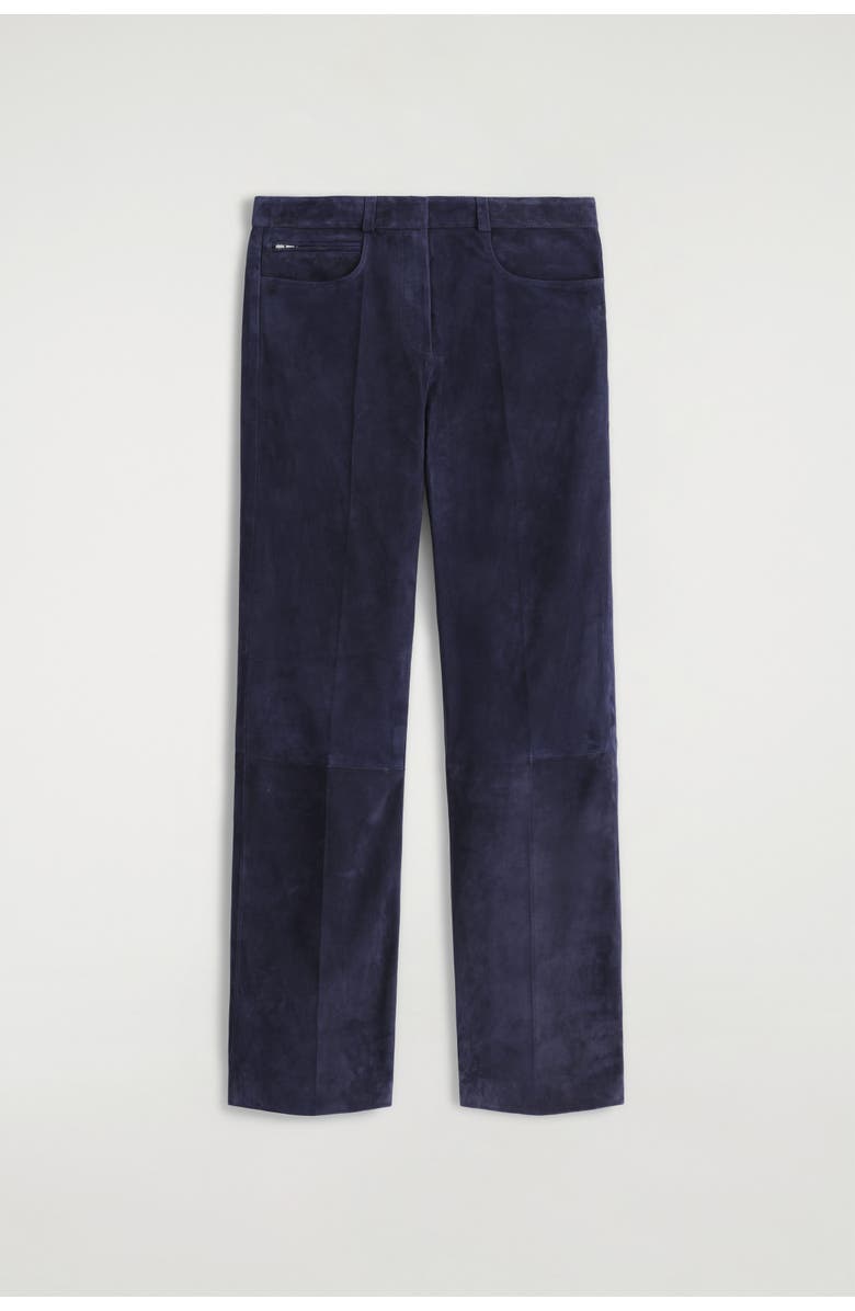 COS Suede Straight-leg Trousers, Alternate, color, Steel Blue