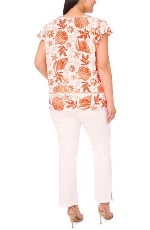 Vince Camuto Flutter Sleeve Challis Top