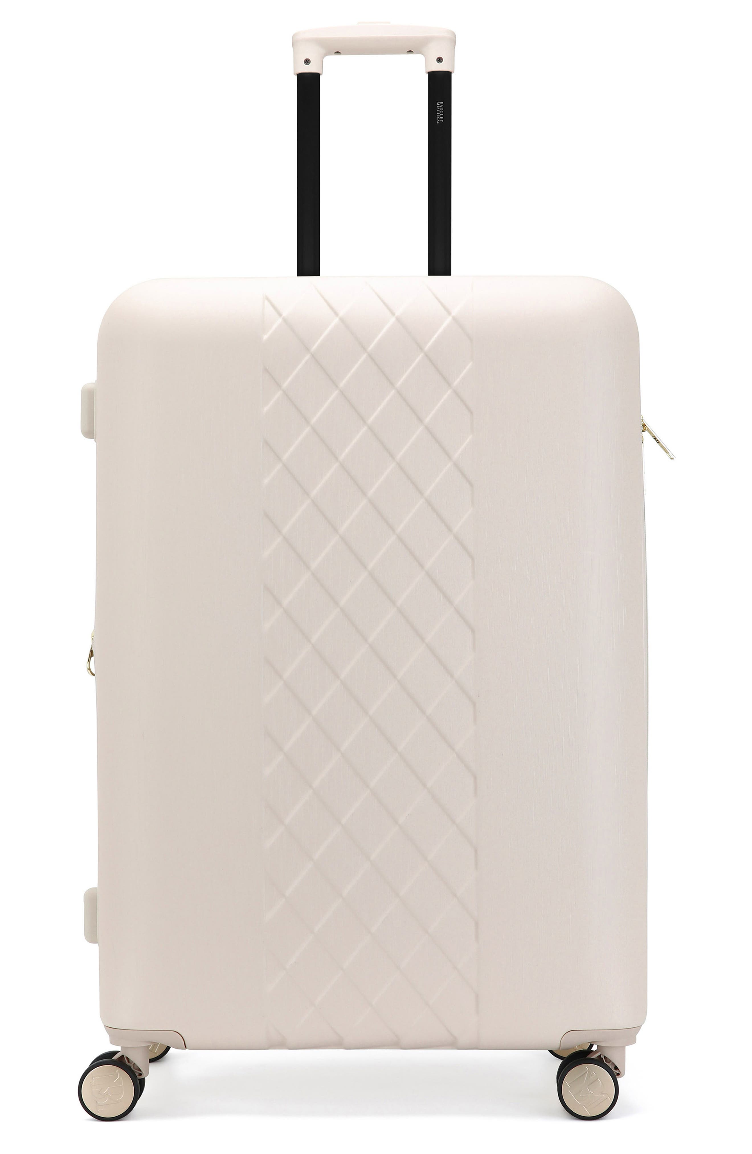 Badgley Mischka Collection Three-Piece Diamond Hardside Spinner Luggage Set, Alternate, color, Champagne