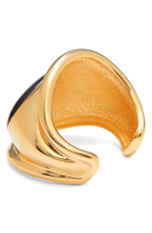 Tom Ford Angelica Tiger's Eye Cabochon Cuff Bracelet In 3yb04 Vintage Gold/brown