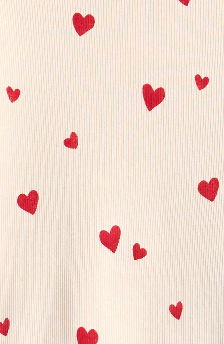 NEXT Ruffle Heart Rib Top & Pants Set, Alternate, color, Neutral