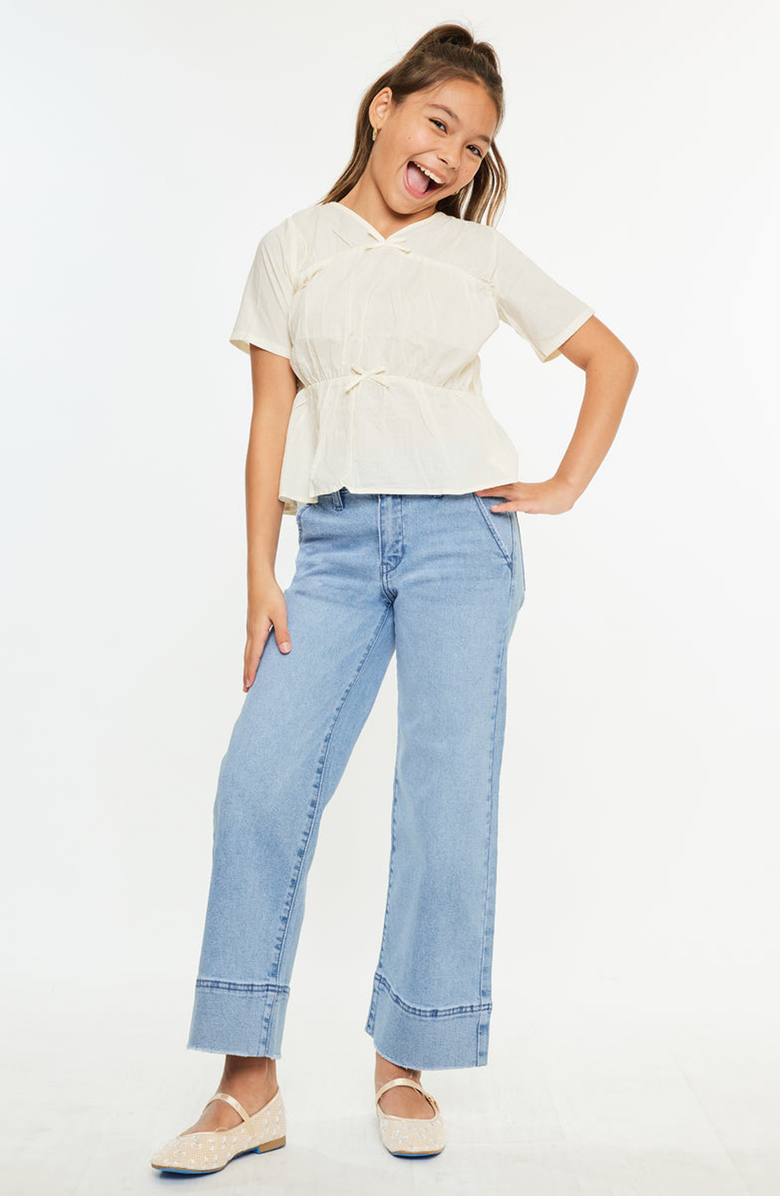 KanCan Darla High Rise Cropped Wide Jeans, Alternate, color, Medium Wash