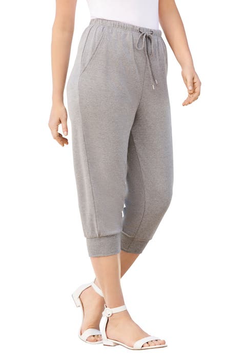 Plus Size Soft Knit Capri Pant With Drawstring Waist (Plus)