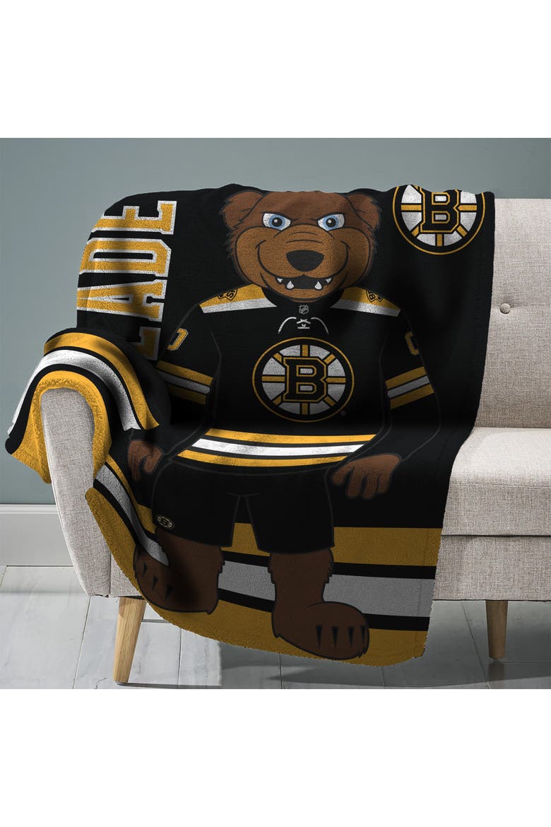 Boston Bruins Blades Mascot 60" x 80" Raschel Throw Blanket, Main, color, None
