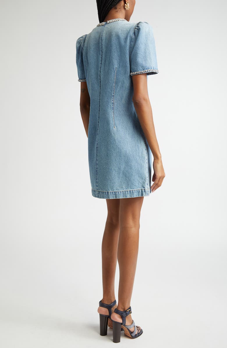 Zimmermann Crystal Embellished Denim Minidress, Alternate, color, 